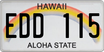 HI license plate EDD115