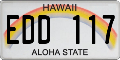 HI license plate EDD117