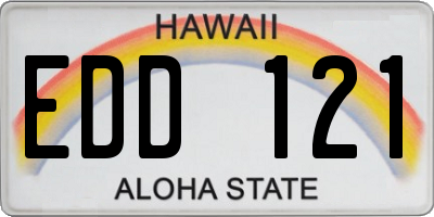 HI license plate EDD121