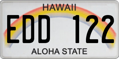 HI license plate EDD122