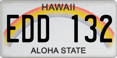 HI license plate EDD132