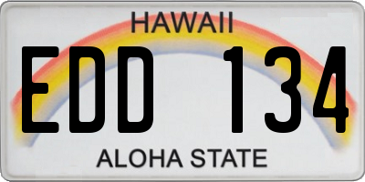 HI license plate EDD134