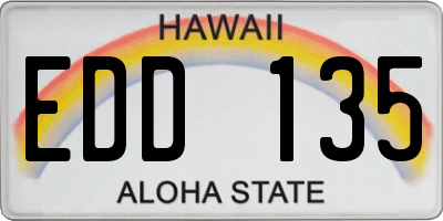 HI license plate EDD135