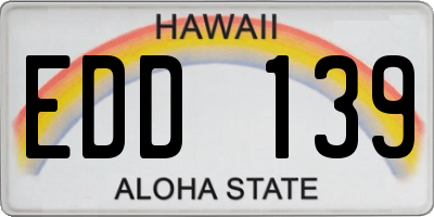 HI license plate EDD139