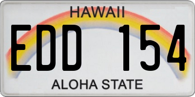 HI license plate EDD154