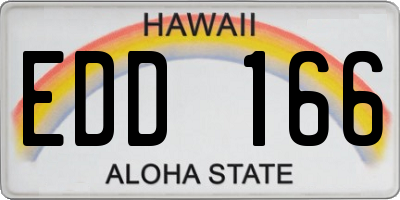 HI license plate EDD166