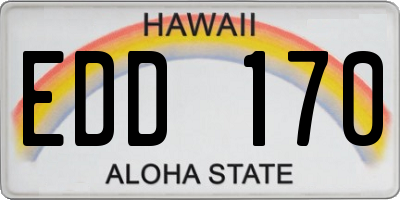 HI license plate EDD170