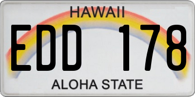 HI license plate EDD178