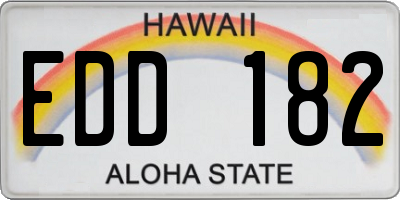 HI license plate EDD182