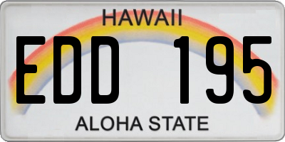 HI license plate EDD195