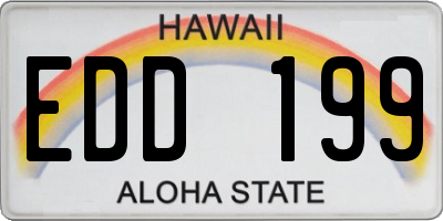 HI license plate EDD199