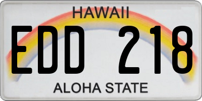 HI license plate EDD218