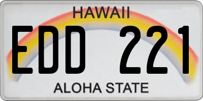 HI license plate EDD221