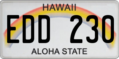 HI license plate EDD230