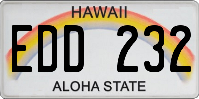 HI license plate EDD232