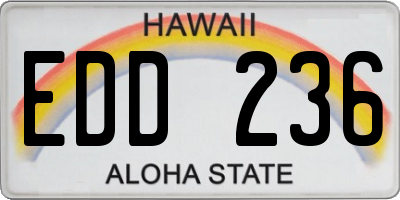 HI license plate EDD236