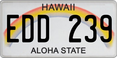 HI license plate EDD239