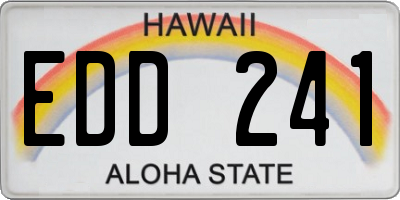 HI license plate EDD241