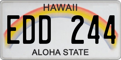 HI license plate EDD244