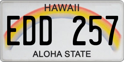 HI license plate EDD257