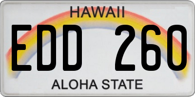 HI license plate EDD260