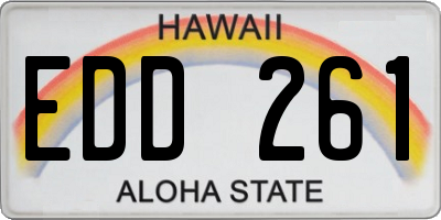 HI license plate EDD261