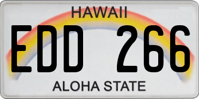 HI license plate EDD266