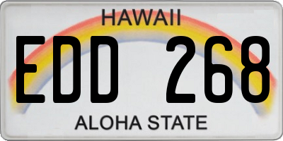 HI license plate EDD268