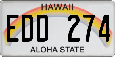 HI license plate EDD274