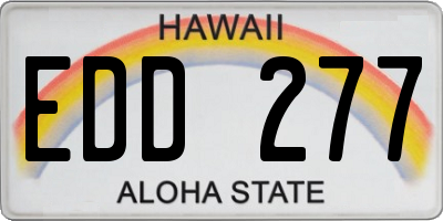 HI license plate EDD277