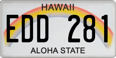 HI license plate EDD281