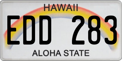 HI license plate EDD283