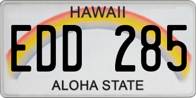 HI license plate EDD285