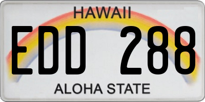 HI license plate EDD288