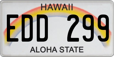 HI license plate EDD299