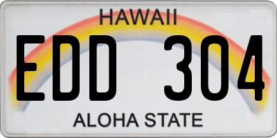 HI license plate EDD304