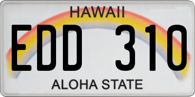 HI license plate EDD310