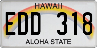 HI license plate EDD318