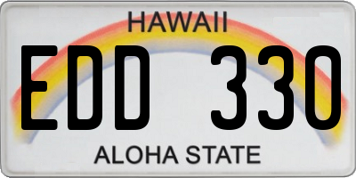 HI license plate EDD330