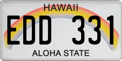 HI license plate EDD331