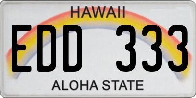 HI license plate EDD333