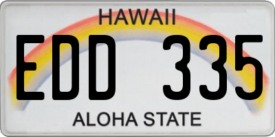 HI license plate EDD335