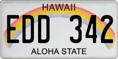 HI license plate EDD342