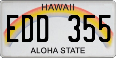 HI license plate EDD355