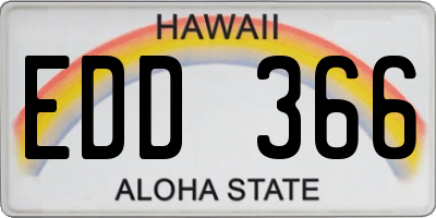 HI license plate EDD366