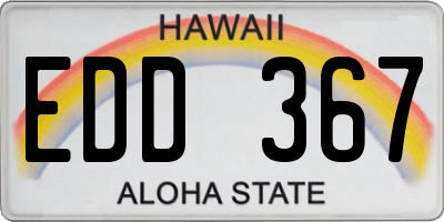 HI license plate EDD367