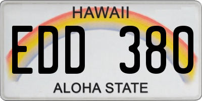 HI license plate EDD380