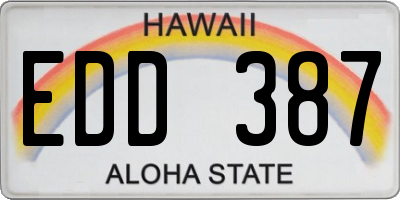 HI license plate EDD387