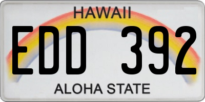 HI license plate EDD392