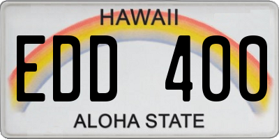 HI license plate EDD400